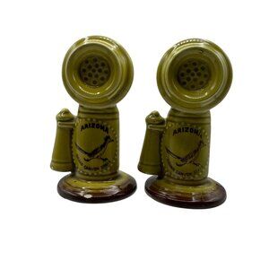 Vintage Arizona Grand Canyon State Ceramic Salt & Pepper Shaker Set Telephones